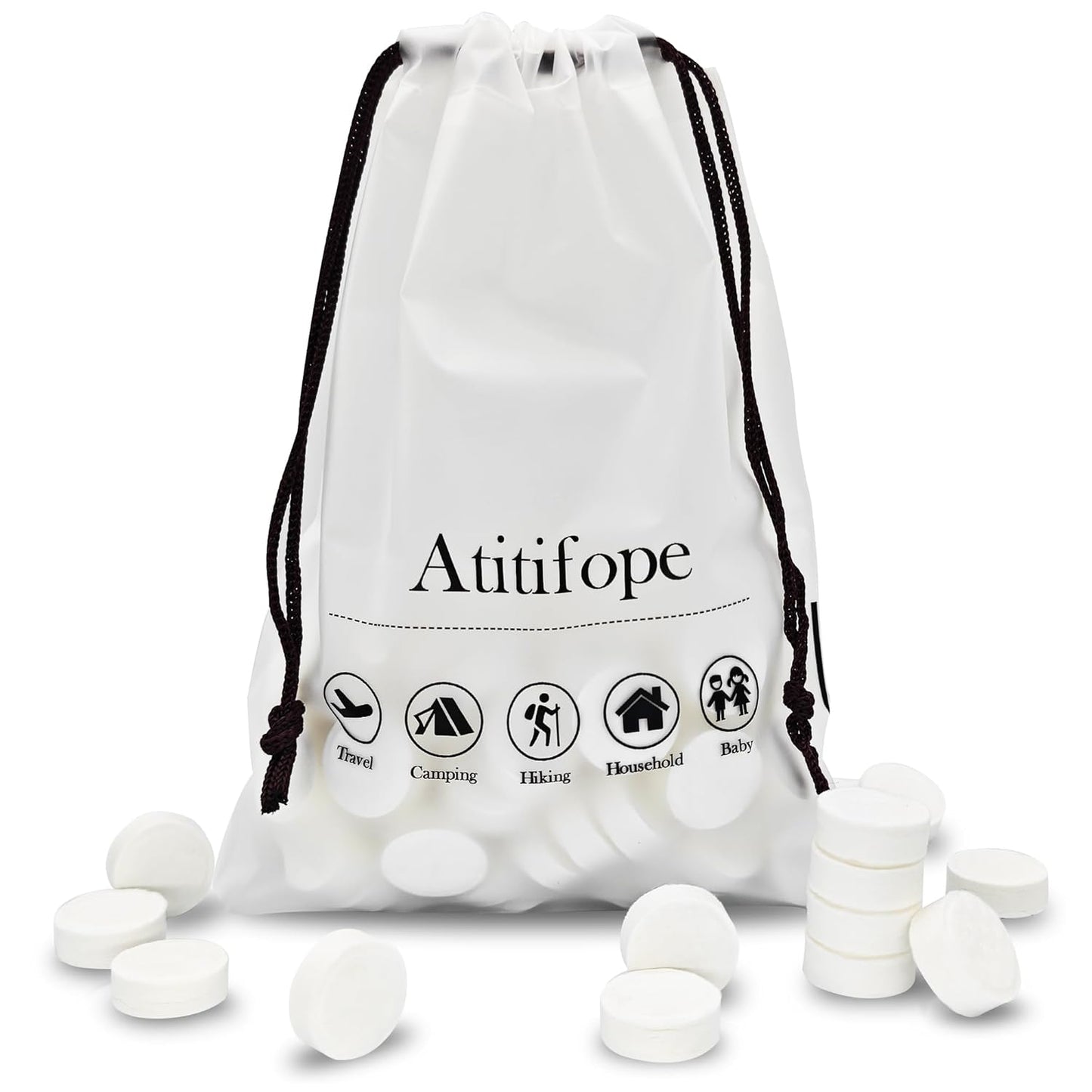 Atitifope Compressed Towels Facial Cleansing Cloths Travel Camping Washcloths (7.9in*7.9in,100pieces)