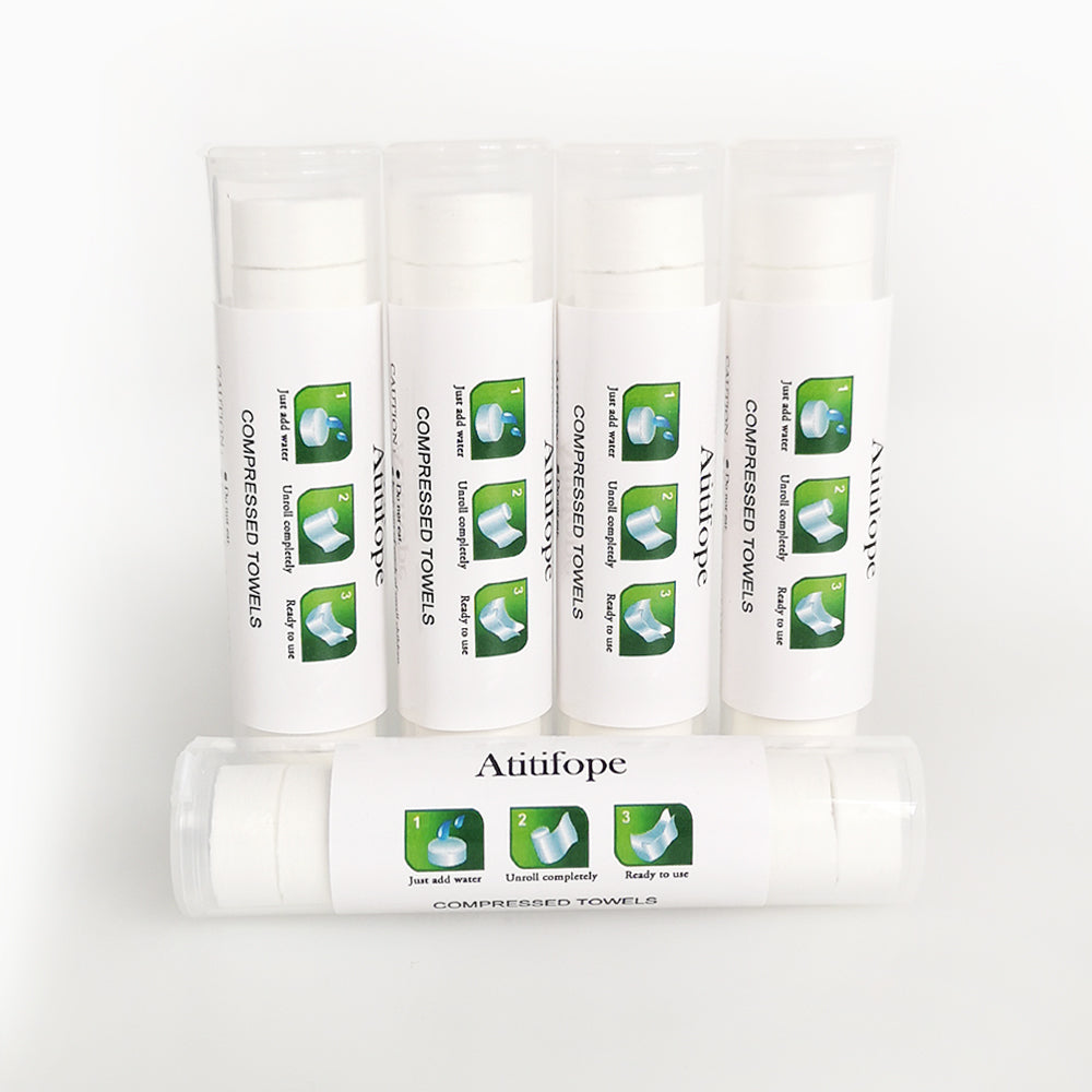 Atitifope Lingettes nettoyantes compressées Serviettes de voyage réutilisables pour le visage Mouchoirs en papier